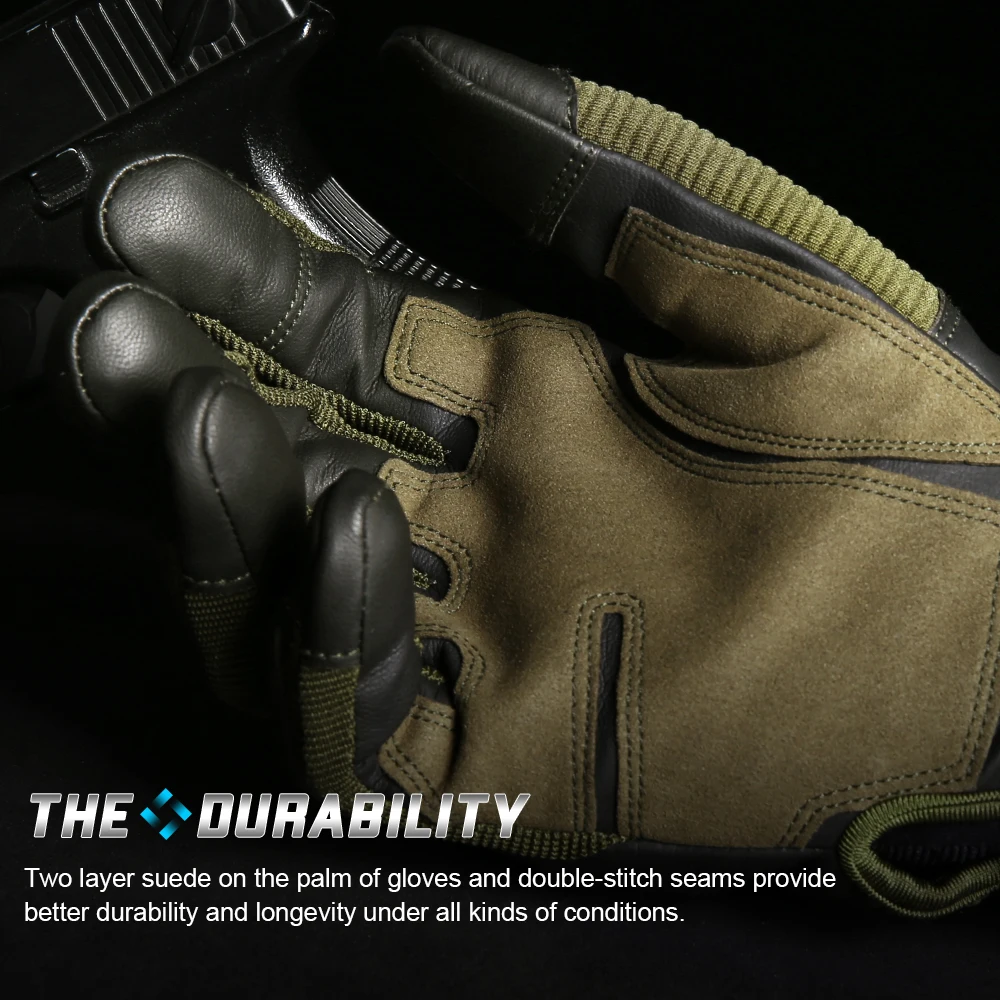 Guantes tácticos de cuero PU para pantalla táctil para hombre, manoplas de dedo completo para Airsoft, Paintball, Camping, bicicleta, caza,