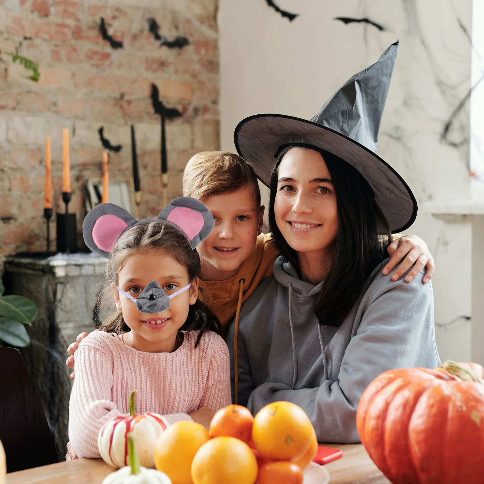 Zestaw Kostiumu Myszy z Uszami Opaska na Głowę Ogon Nos Rękawiczki Muszka Strój Zwierzęcy Cosplay dla Dzieci Dekoracje na Przyjęcia Przebranie
