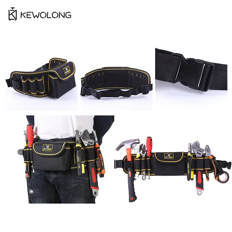 กระเป๋าคาดเอวอเนกประสงค์สำหรับช่างไฟฟ้าและงานซ่อม - กระเป๋าคาดเอวไนลอนขนาดกะทัดรัดพร้อมช่องใส่ของหลายช่อง พกพาสะดวกแบบแฮนด์ฟรี