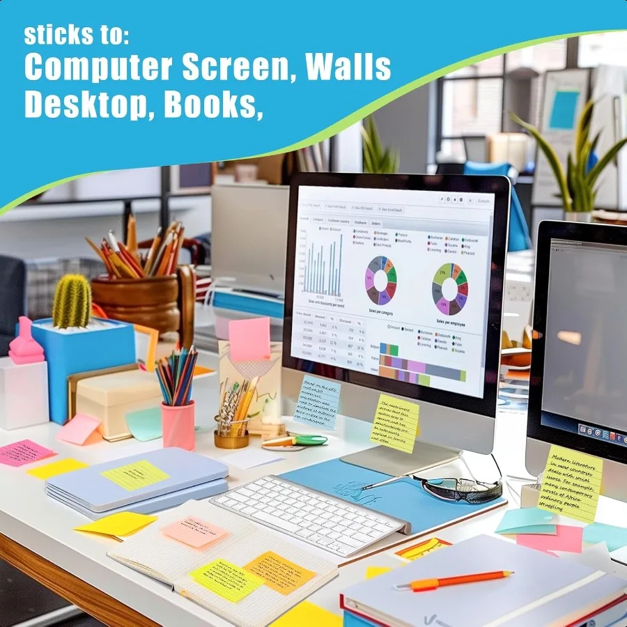 30 Pads Lined Sticky Notes Sticky Note Pads 3x3 inches 10 Bright Color Sticky Notes with Lines SelfStick Note Pads Perfect for