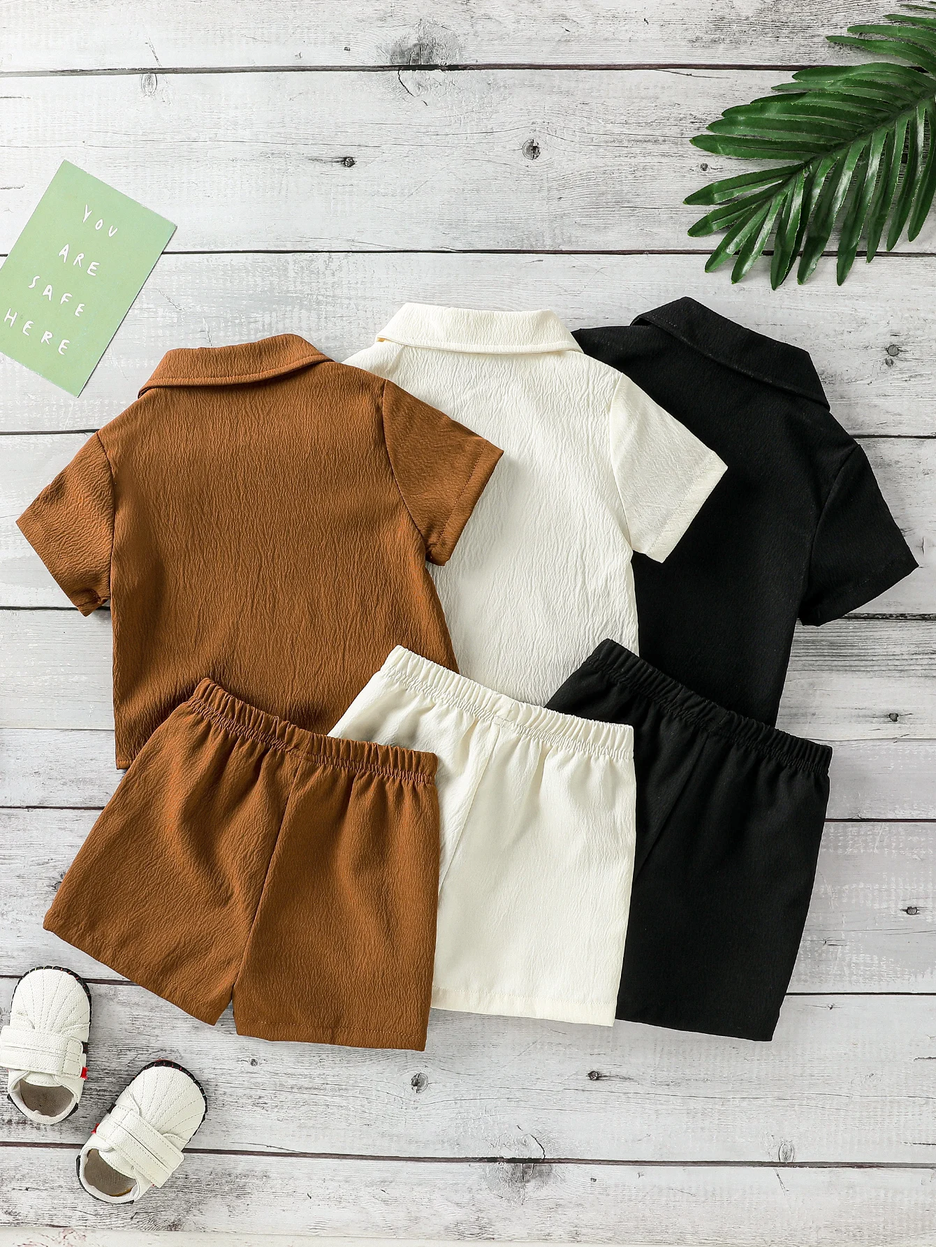 Boys' Summer 6PCS Short-Sleeve Outfits, Multi-color Versatile Sets for All Summer, Soft & Durable for Home & Trips