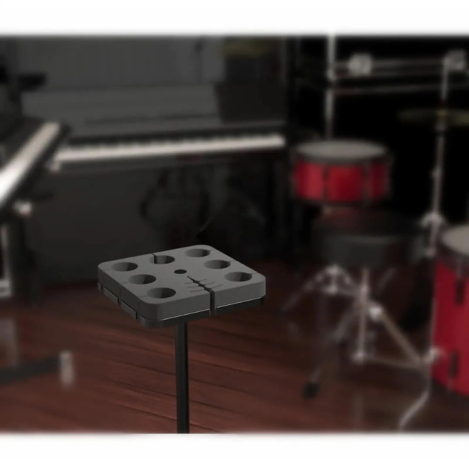 Multi Microphone Holder, Quick Installation, Square Tray Attachment for Holds up to 7 Mics, Professional Recording Setups