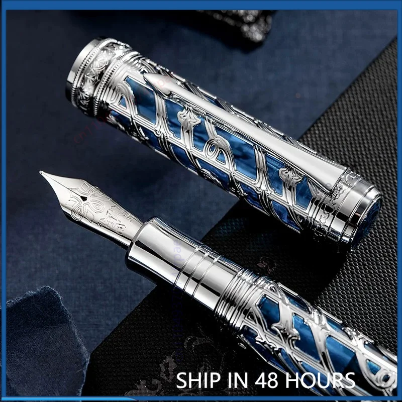 pluma-estilografica-hongdian-a6-con-piston-hueco-de-lujo-para-negocios-oficina-estudiantes-caligrafia-china-papeleria-para-escribir