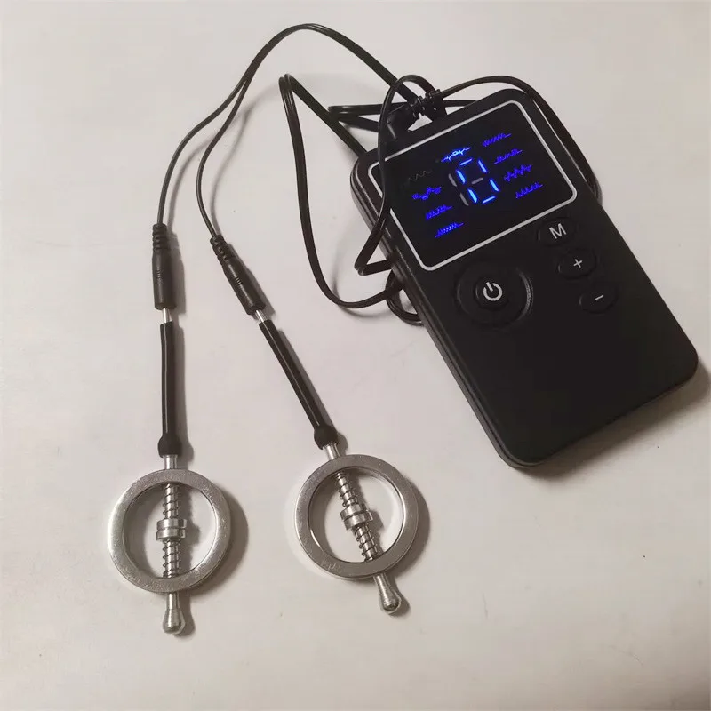 Metal Nipples Clips 8 Modes Electric Shock Labium Clamps Clitoris Stimulation Sex Toys for Women Men Couples Flirting Games - view 3