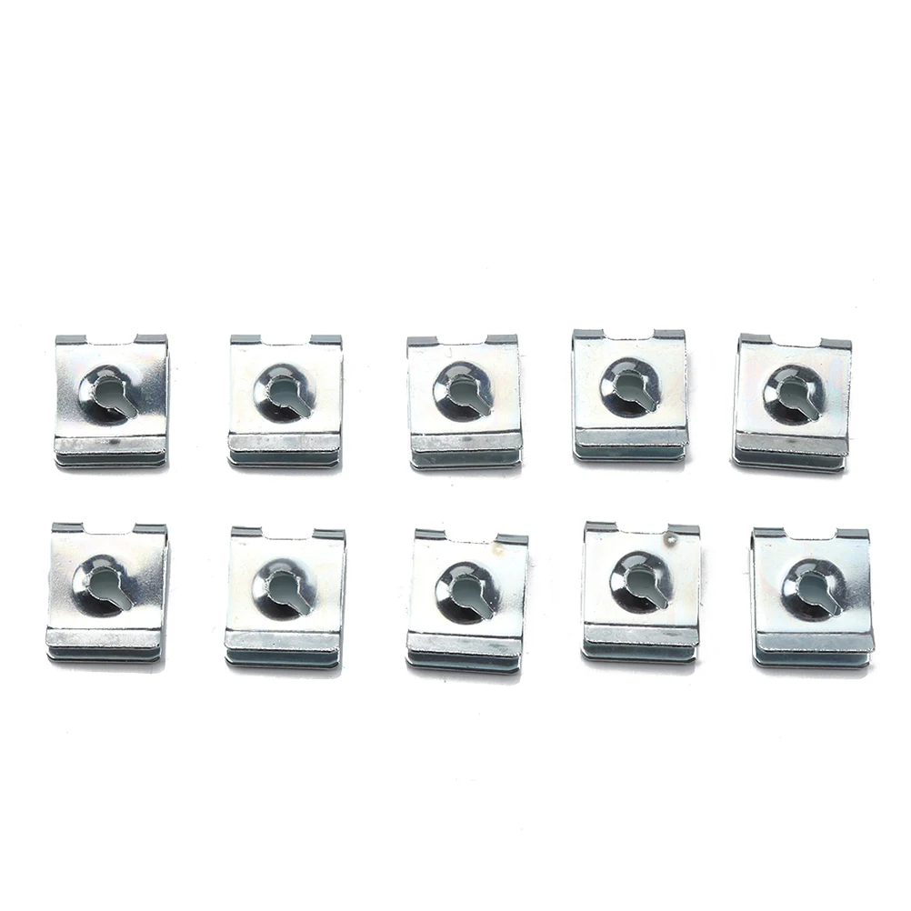 

100pcs Zinc U-Shaped Spring Nut Manganese Steel Fasteners For Panel Bumper Wire Fixing Motorcycle U Nut Spire Clip