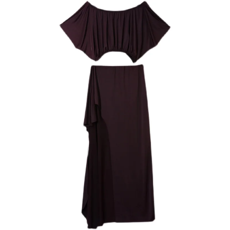 أزياء الرقص الشرقي المخصصة، أزياء الممارسة للنساء، مجموعة جديدة من أزياء الرقص الشرقي للمبتدئين، بلوزة مثيرة وتنورة طويلة