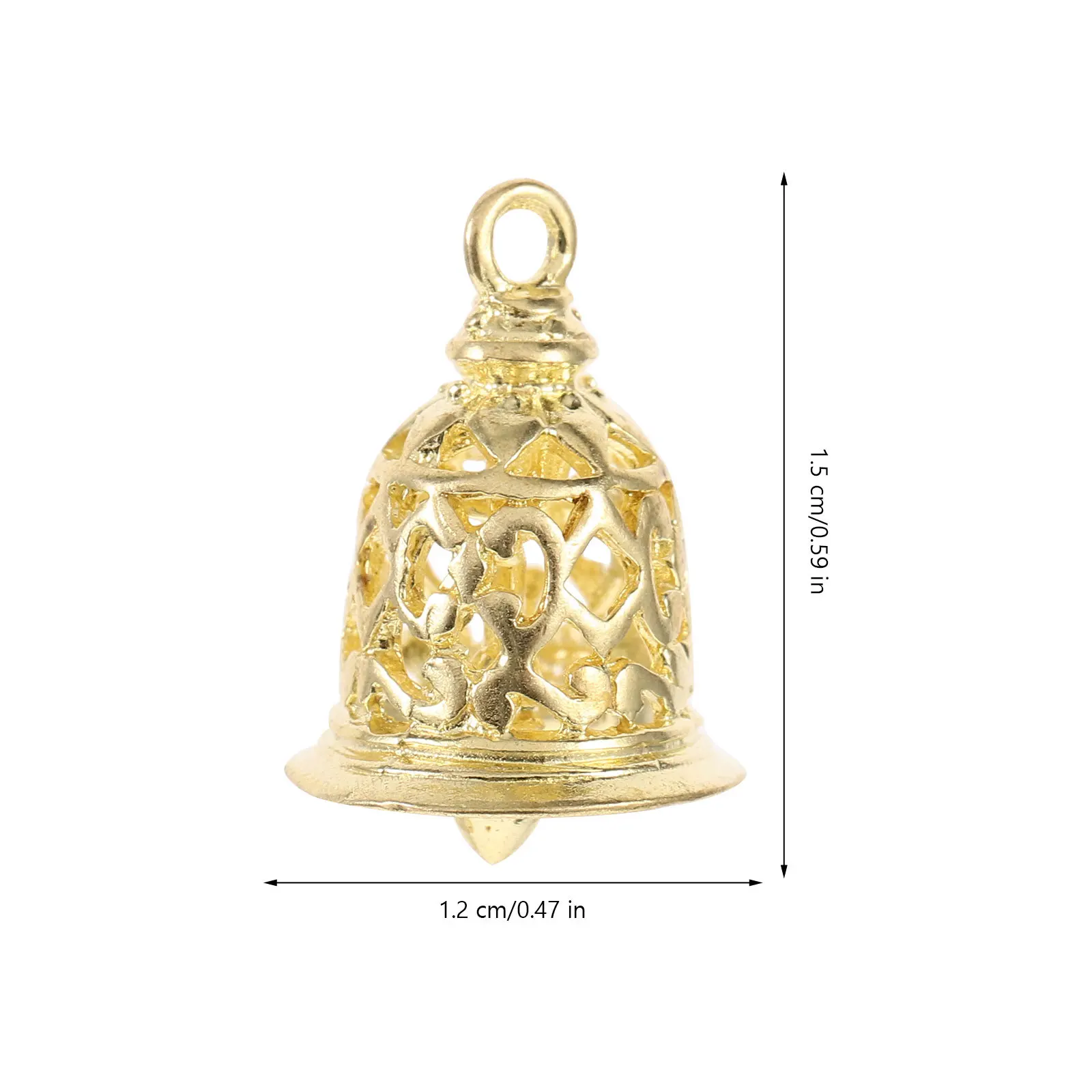 10 قطعة قلادة جرس النحاس الجوف شنقا الديكور Diy بها بنفسك الحرف مجوهرات ديكور حديقة المنزل الملابس والاكسسوارات باب المعبد #3