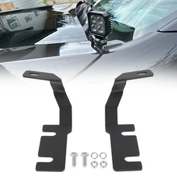 Upper Hood LED Pod Light Mounting Brackets for 2019-2022 Ford Ranger Engine Hood Ditch Led Work Lights Foglight Mount Bracket