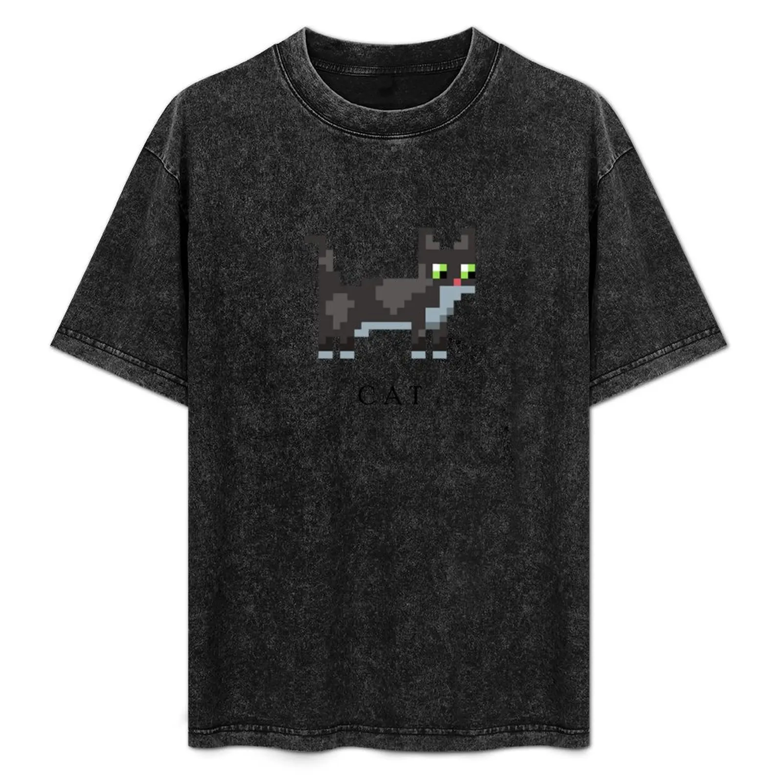 

cat pixel art T-Shirt plain cute tops men clothings