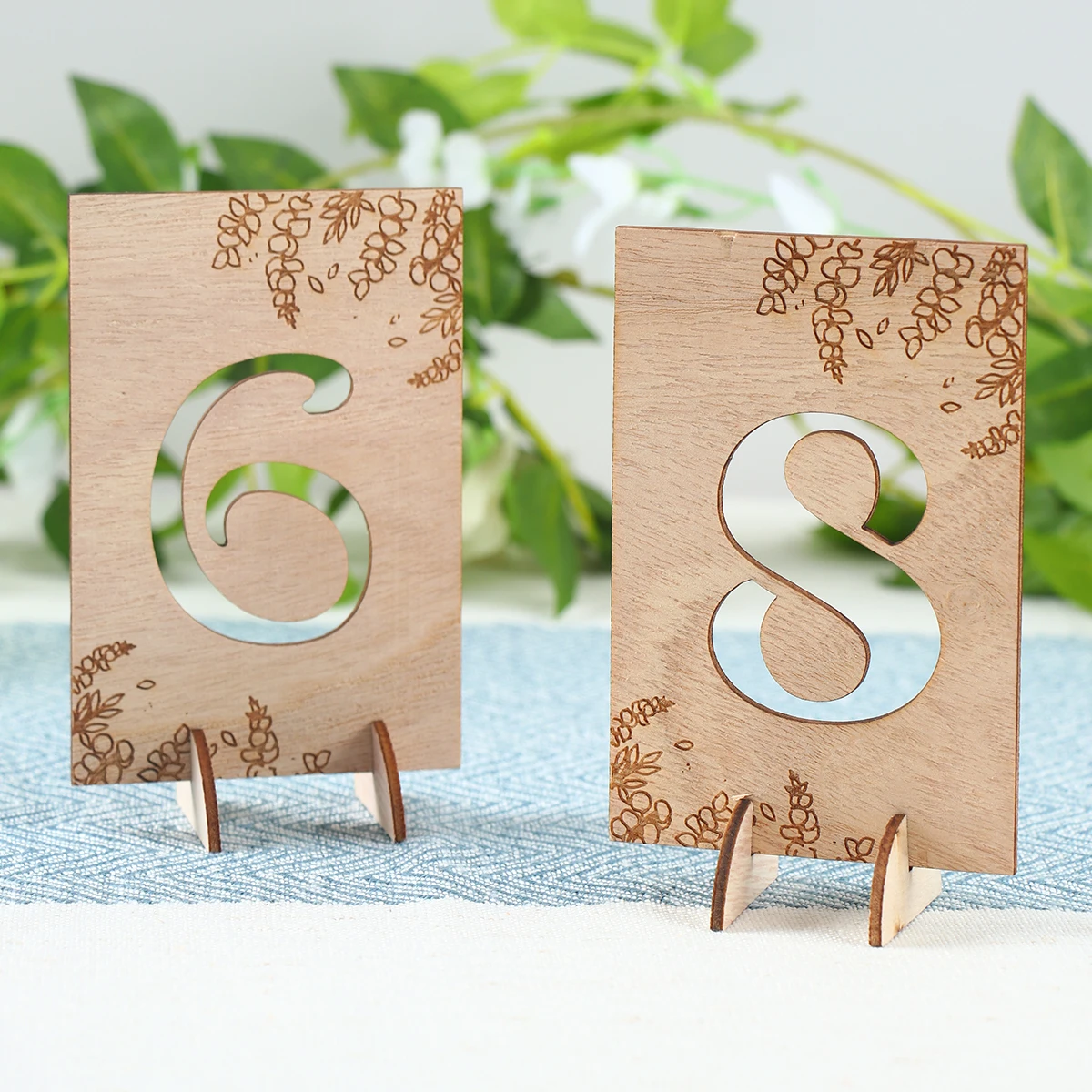 Number1-10 Wooden Wedding Table Number Place Card Rustic Wedding Party Direction Signs Seat Number Signs Desktop Decoration