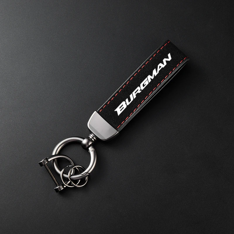 عالية الجودة الجلود الجلد المدبوغ المفاتيح دراجة نارية حلقة رئيسية لسوزوكي AN200 AN250 AN400 AN650 Burgman AN 125 250 400 650 اكسسوارات