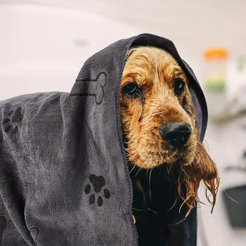 Printed Microfiber Pet Bath Towel 1