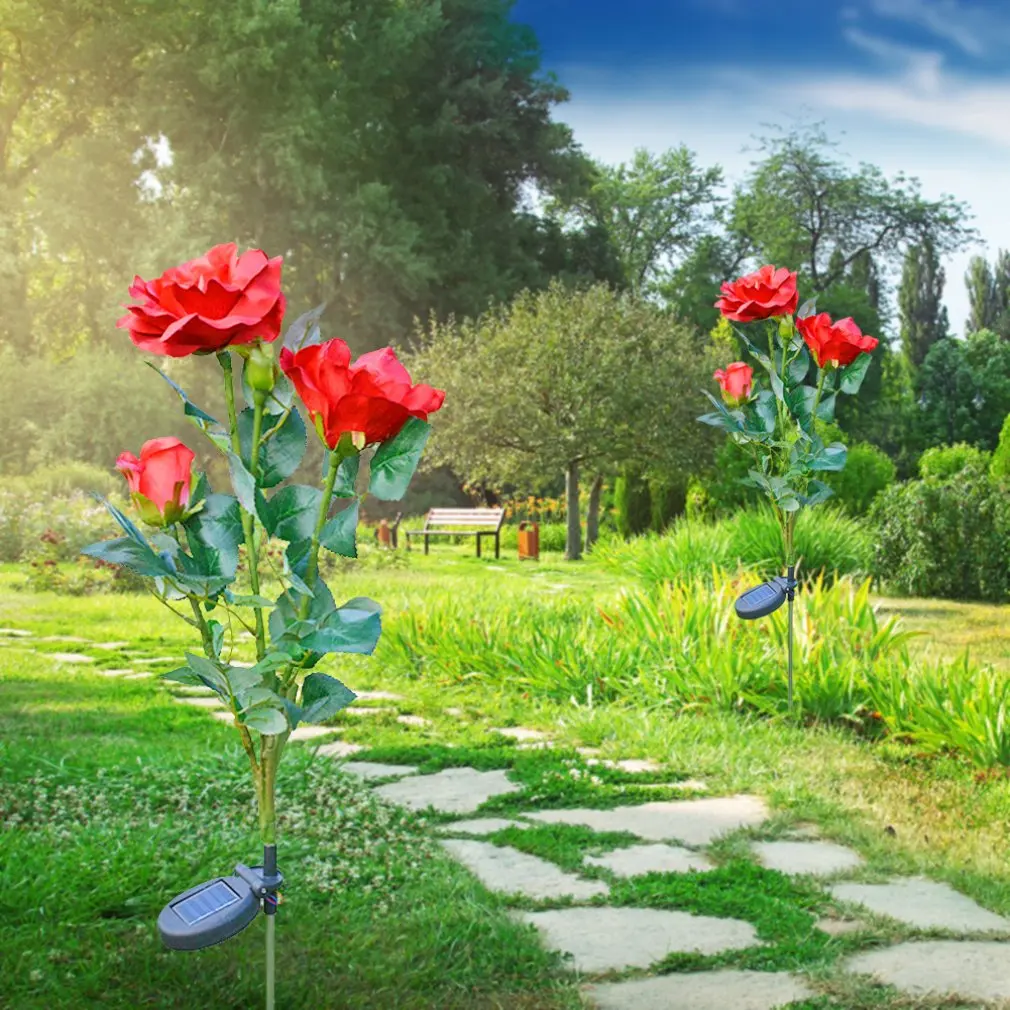 LED الشمسية زهرة الورد الخفيفة ، أضواء ديكور المنزل ، حديقة الديكور ، مصباح الحديقة ، مقاوم للماء ، ضوء المناظر الطبيعية