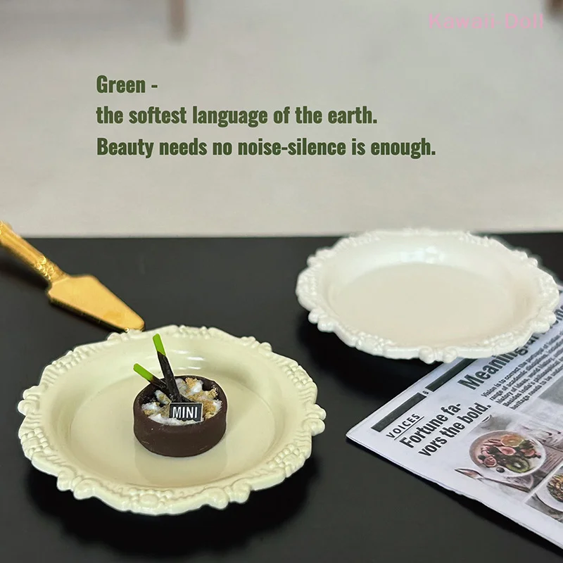 3 قطعة دمية مصغرة المعجنات لوحة صينية نحت الرجعية الصغيرة القرص اللعب المطبخ الغذاء ل إكسسوارات دمي