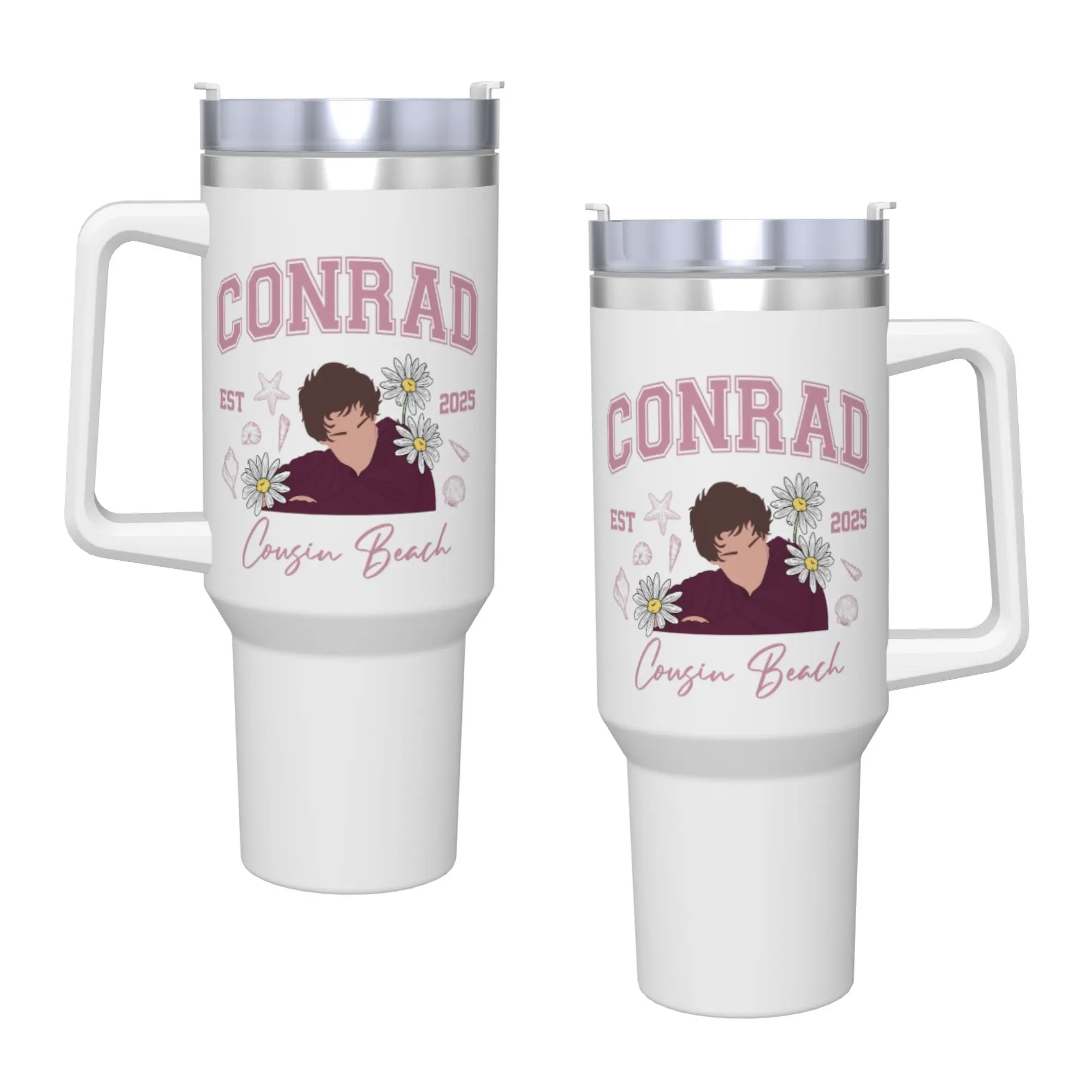 كوب أكواب من الفولاذ المقاوم للصدأ مع شفاطات للسفر وزجاجة مياه للمشروبات الباردة معزولة بسعة كبيرة أكواب حرارية