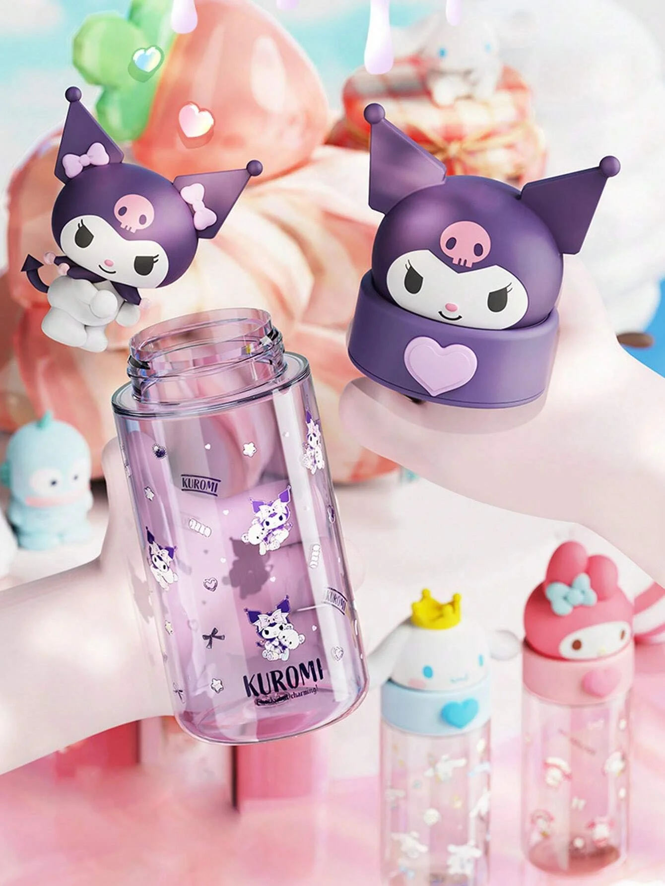 500ML Kawaii Sanrioed Cinnamoroll Water Bottle Anime Kuromi My Melodys Thermos Cups Cartoon Pochacco Juice Insulated Girls Gifts