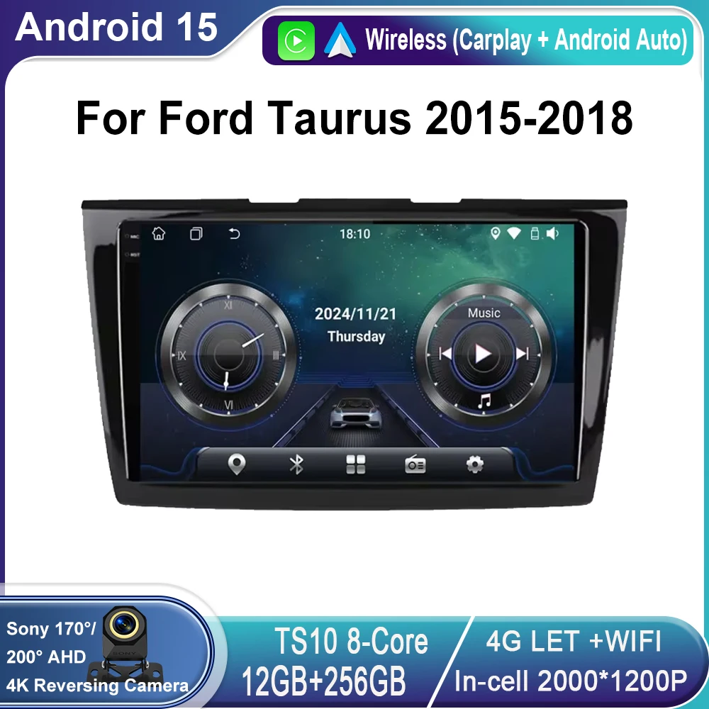 

Android Auto For Ford Taurus 2015-2018 Auto Radio Stereo Multimedia Player GPS Navigation Carplay QLED DSP 5G WIFI NO 2 DIN DVD