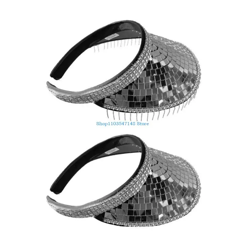 

P88B Disco Visor Bling Visor Visor Hat For Women Disco Ball Festival Visor