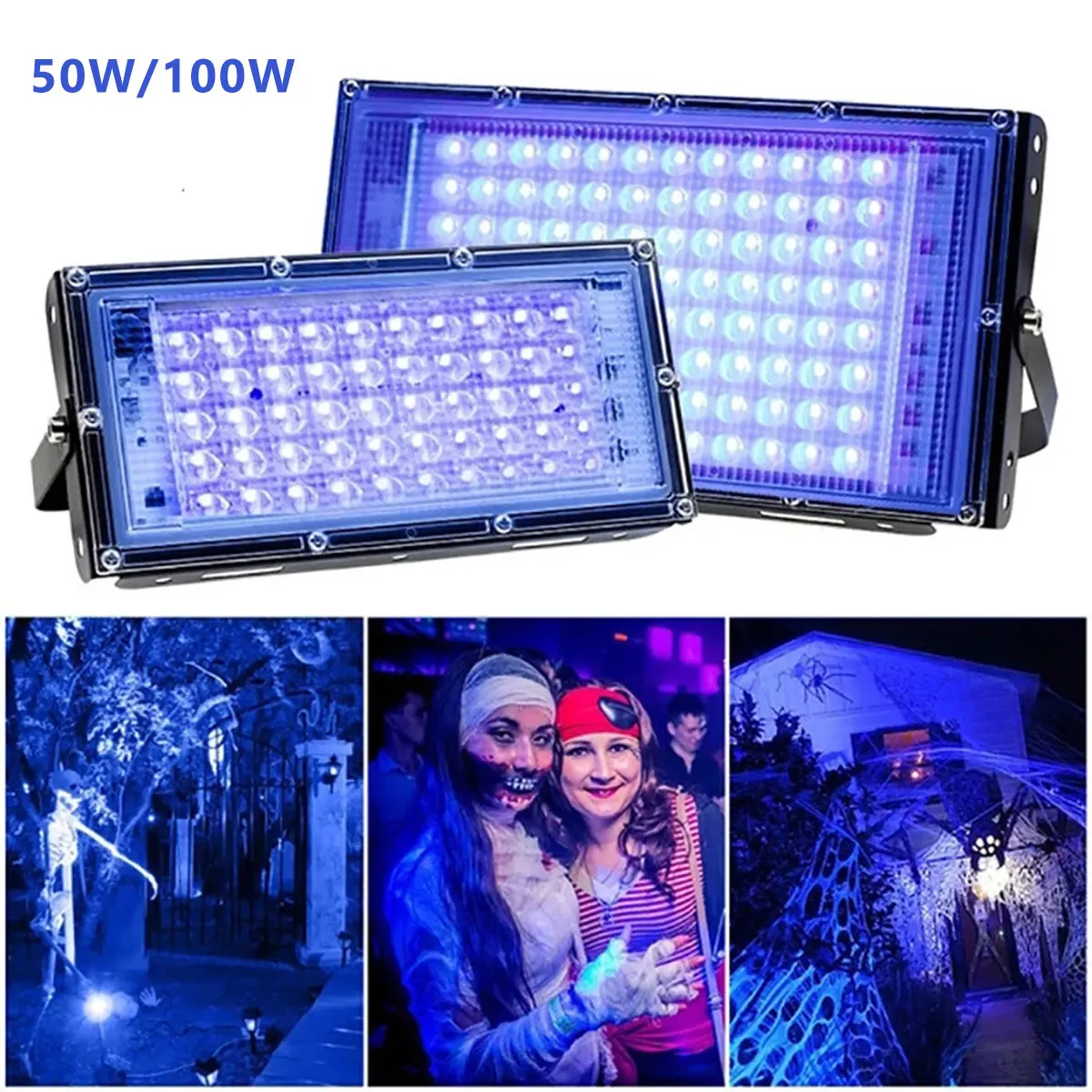 Led Black Lights 50W/100W Led Uv Black Lights Uv Dj Stage Blacklight Floodlight Ip65 Waterproof Led Uv Blacklight Bar