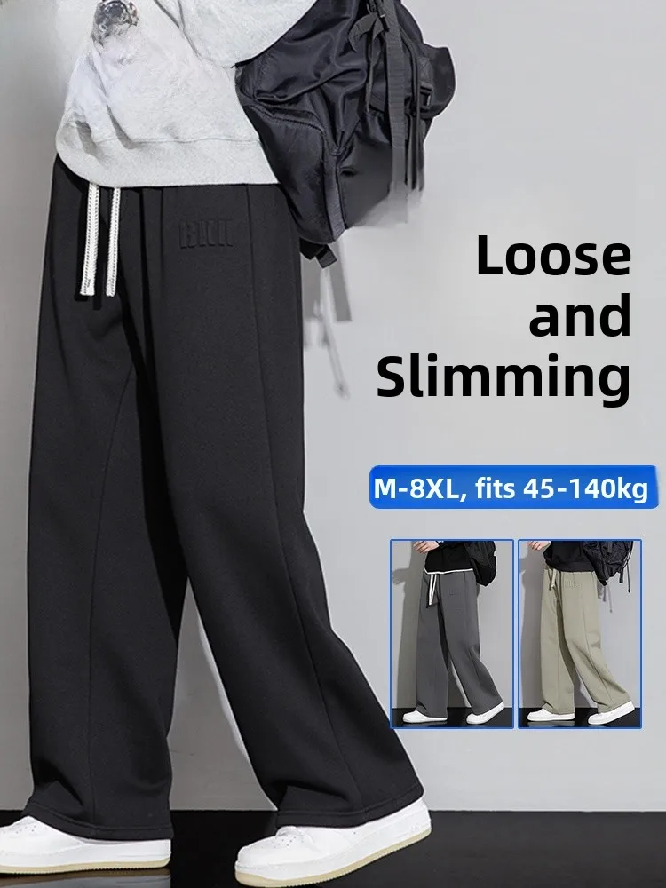 

Мужские повседневные прямые брюки Mo Cha Trendy больших размеров, весна-осень, новые, очень большие размеры, свободные, спортивные, широкие, длинные