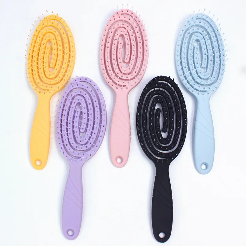 

1Pcs Plastic hollow Non knotting hair combs Children's soft tooth comb No harm to hair Massage scalp elastic comb hair brush