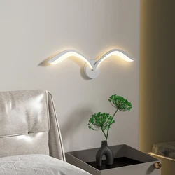 Nordic Style Indoor 50CM LED Wall Lamp White Brown Iron Acrylic Wall Light For Living Room Hallway Corridor Bedroom Sconce