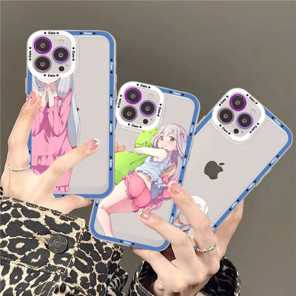 Cute Girl Izumi Sagiri Phone Case For iPhone 14 13 12 11 Pro Max Mini X Xs XR 6 7 8 Plus SE 2020 Transparent Case