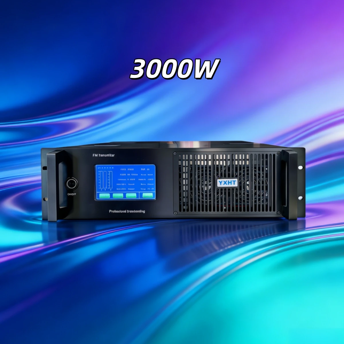 3KW（3000W）FM送信機、CE/ISO/FCC認証取得、教育/コミュニティおよび産業管理用、タイマー付きスイッチと省エネ機能搭載