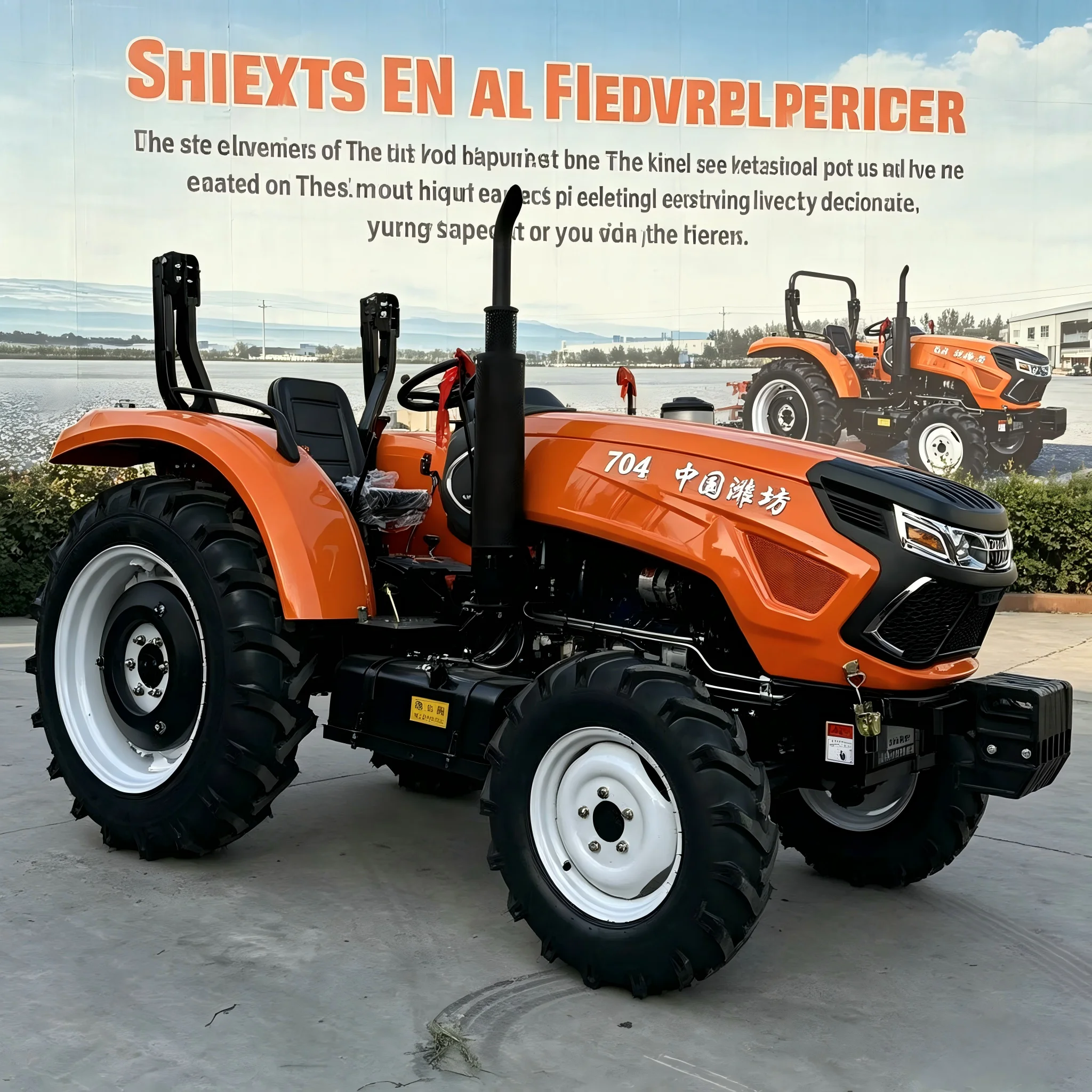 80HP 4WD Cabin Farm Tractor High Power Agricultural Wheel Tractor For Large Farmland