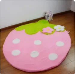 Alfombra de fresa para niños, rosa, rojo