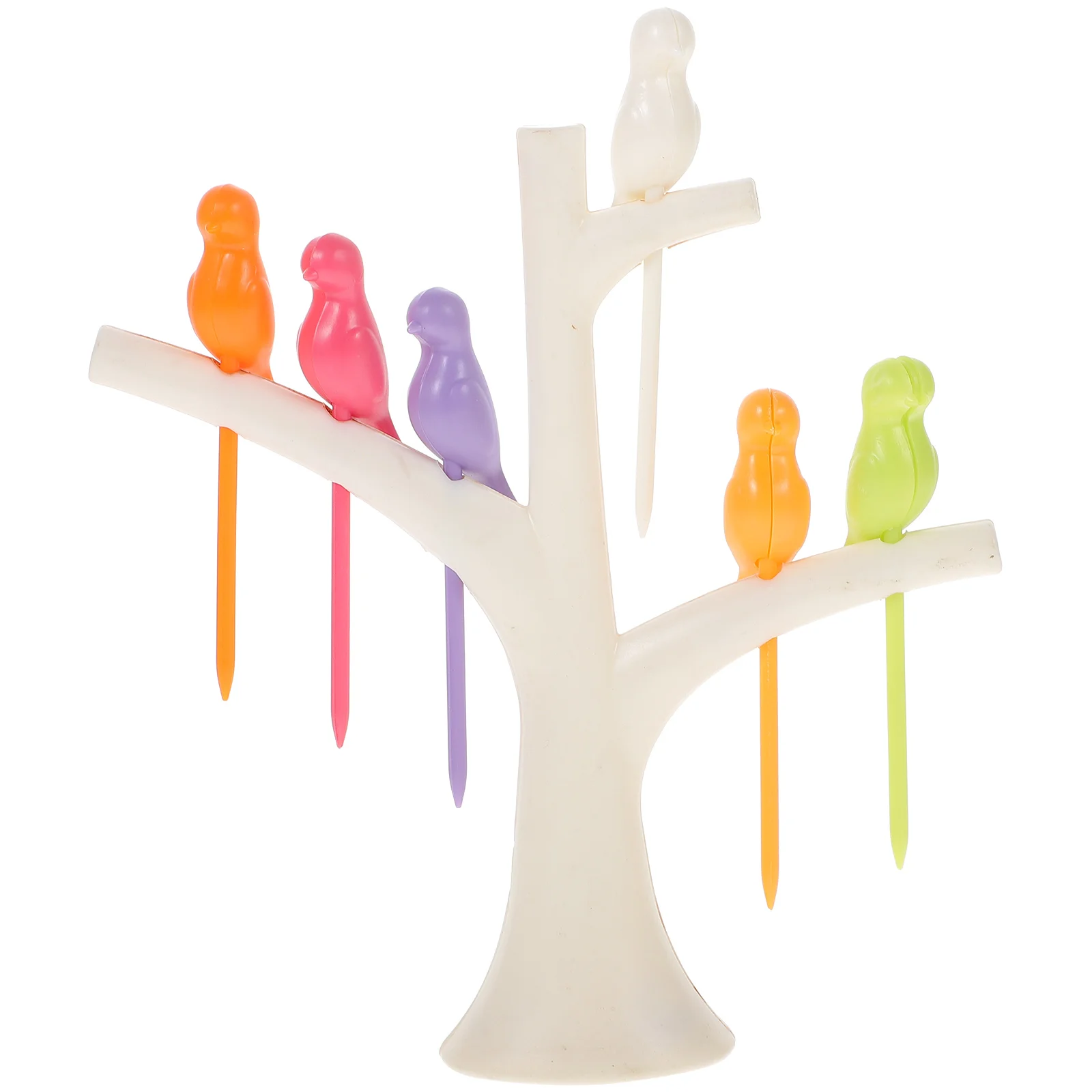 

Tree and Bird Shaped Plastic Toothpick Fruit Fork (White) Fruit toothpick Plastic fruit fork Outdoor toothpick