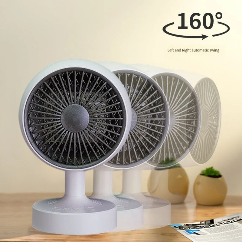 Mini Fan heater Small household electric heater Space heater Office desk top heater Quiet shaking head Small sun