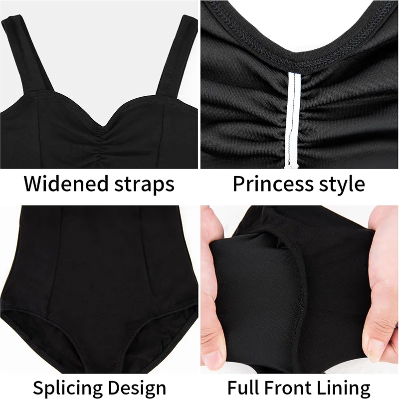 여자 민소매 공주 캐미솔 발레 댄스 레오타드 소녀 체조 댄스 탱크 탑 소프트 라이닝 댄스 레오타드