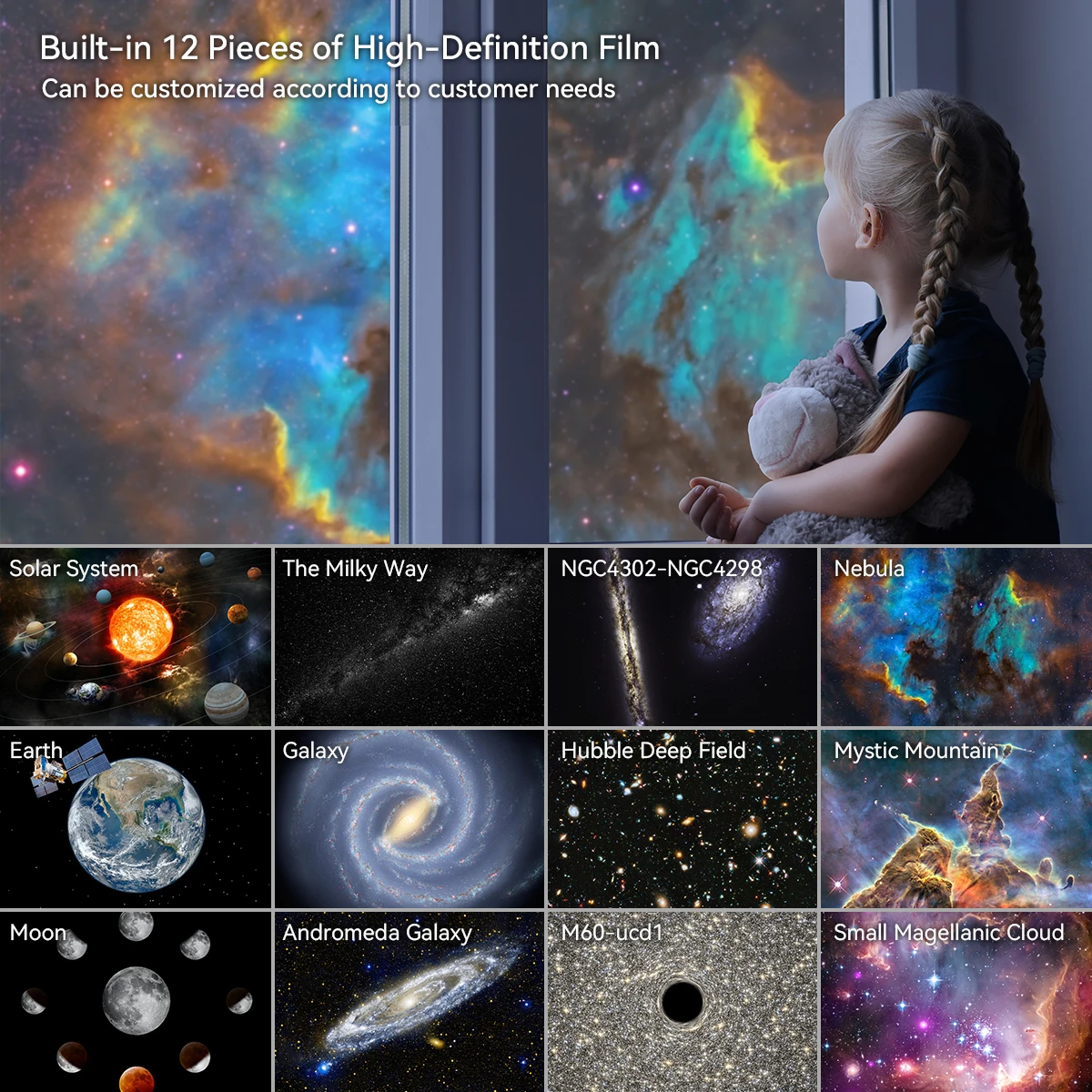 星空,銀河,プラネタリウム,結婚式,クリスマス,誕生日パーティーのギフト用のLEDナイトライト,4K, HD