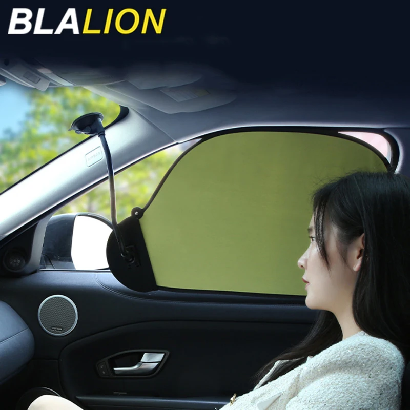 BLALION Car Side Window Sun Shade UV Protection Adjustable Suction Cup Sunshade Summer Foldable Sun Protection Heat Insulation