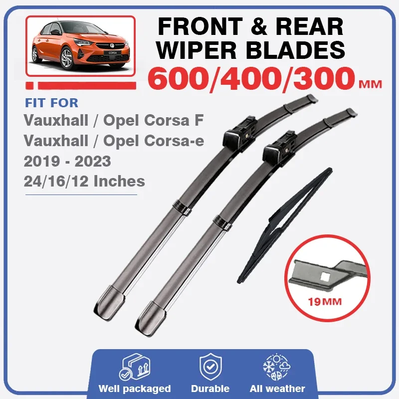 Front Rear Wiper Blades For Vauxhall Opel Corsa F Corsa-e 2019 - 2023 Windscreen Windshield Windows Brushes Accessories LHD RHD