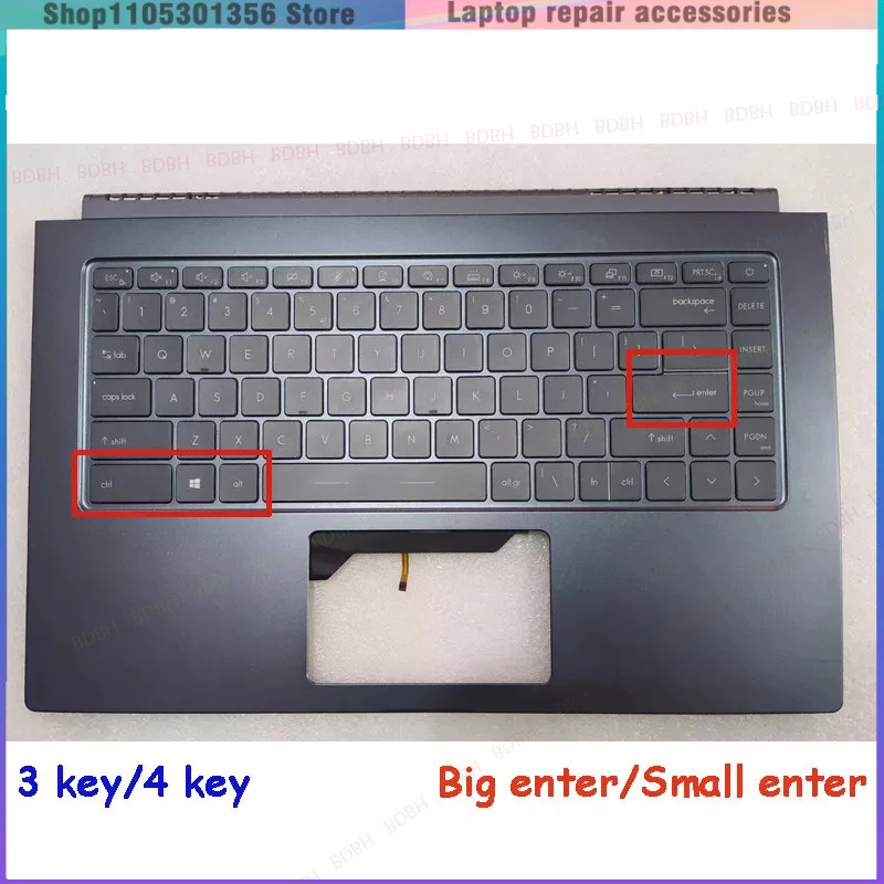 New For MSI Modern 15 MS-1551 15.6in Upper Case Palmrest Cover Backlit Keyboard