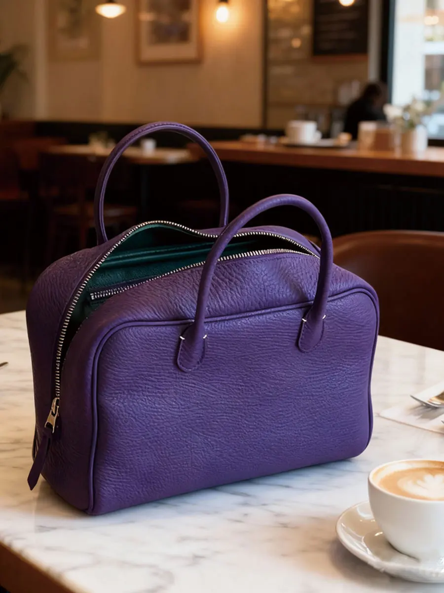 

Фиолетовая кожаная сумка-кроссбоди для женщин, мягкая повседневная сумка в корейском стиле, на одной лямке, с застежкой-молнией, для молодежи