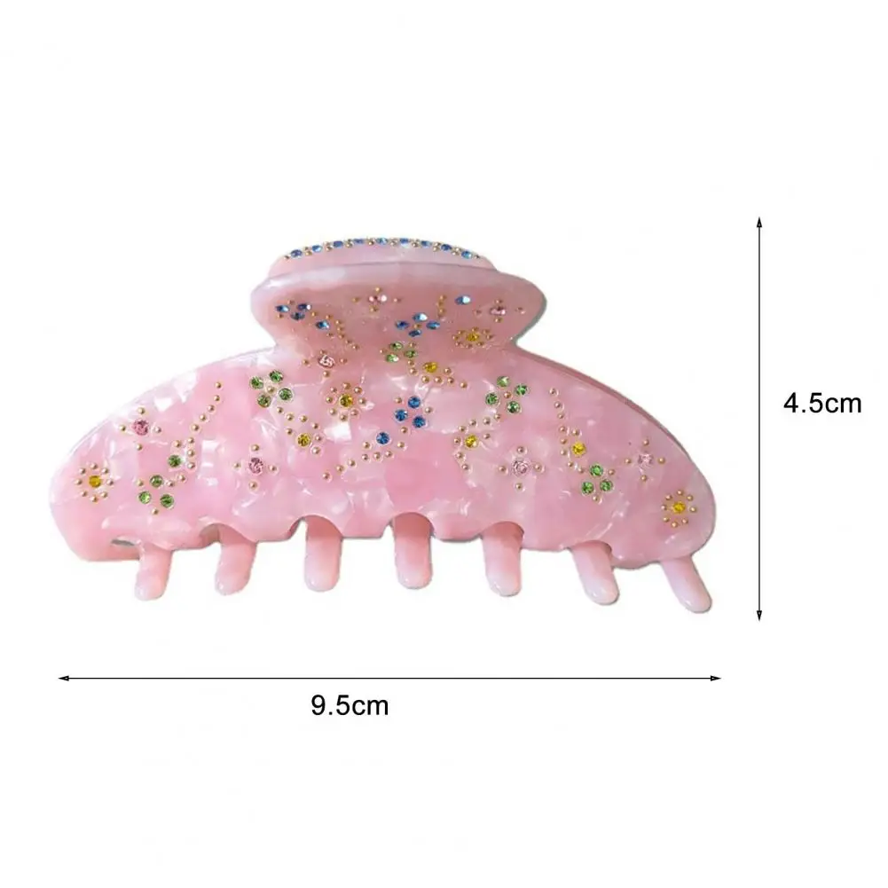 Multifunctional Premium Spring Rhinestone Flower Decor Lady Hair Claw Hair Ornament
