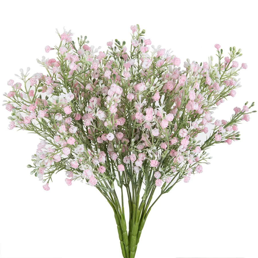 Hot sales 5 forks Artificial Flowers Plant Gypsophila Wedding Bridal bouquet Valentine Home Vase garden wall Diy gift decoration