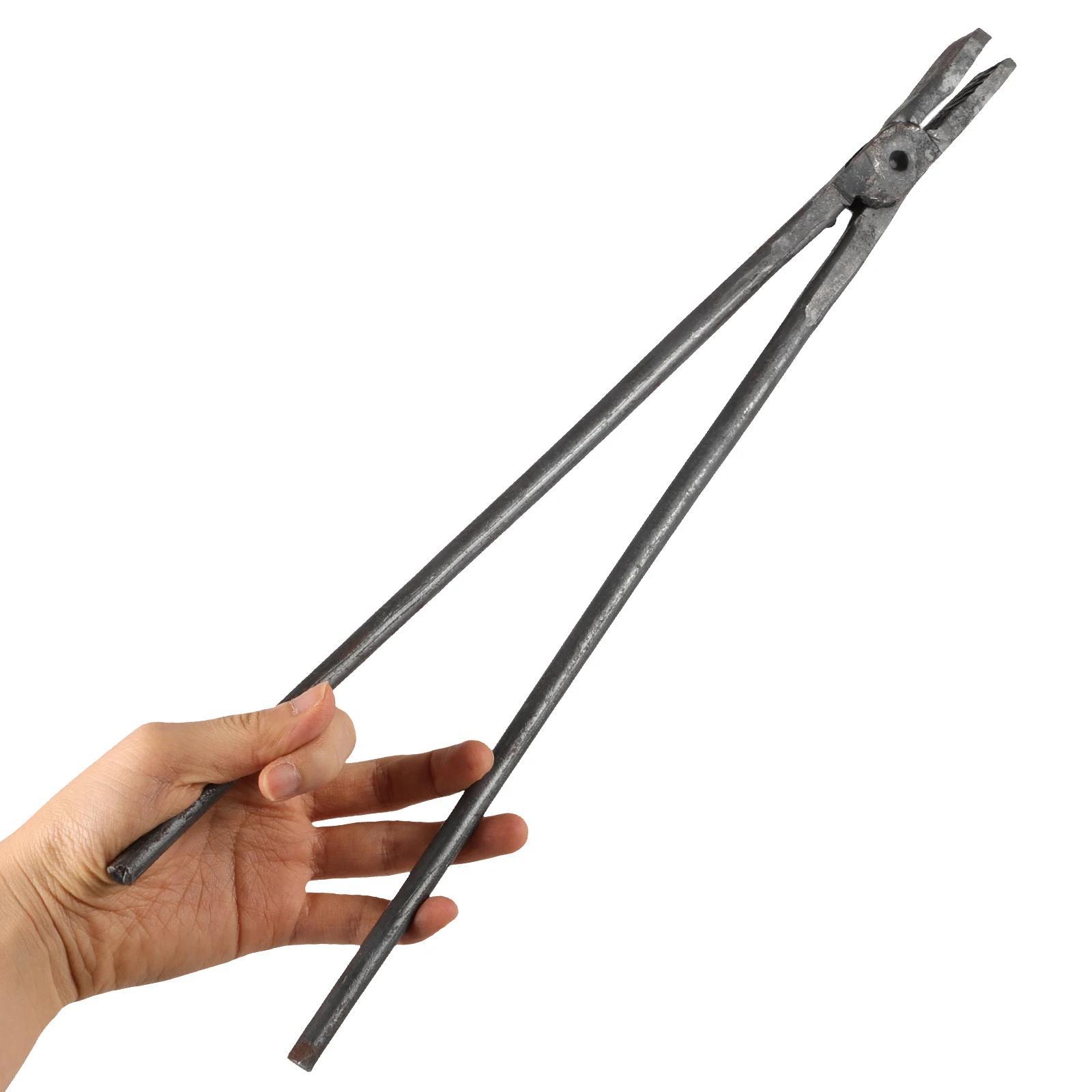 Forged Tongs 40cm Long Handle High Carbon Steel Garbage Clip Firewood Charcoal Tool Litter Picker Home BBQ Camping Outdoor