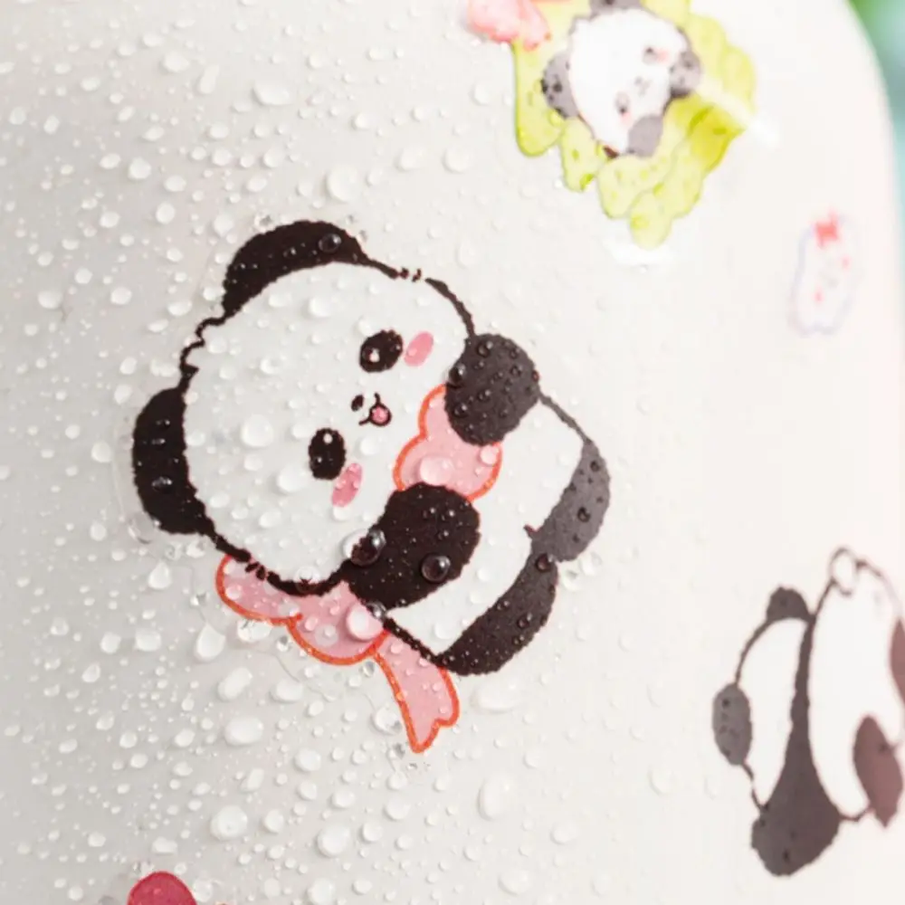 10Pcs Cartoon Panda Patterns PVC Stickers Scrapbook Decor Waterproof Water Cup Stickers DIY Notebook Decoration