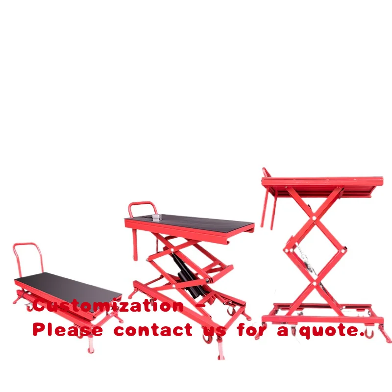custom.Horse Stool Hydraulic Lift Platform Mobile Flatbed Trolley Hoisting Foldable Hydraulic Load-bearing Tabl