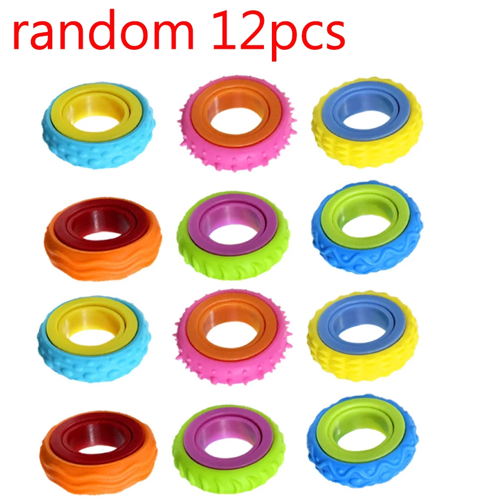 1/4/6/12PCS Fidget Ringen Zintuiglijke Speelgoed Spinner voor Kinderen Angst Autisme ADHD Stress Relief Vinger Spinner fidget Speelgoed Geschenken