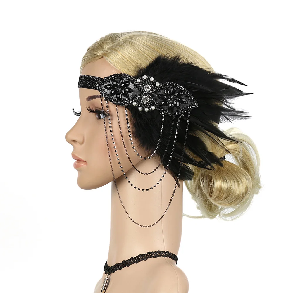 

Women's Hair Accessories for Special Occasions Feather Headbands Diamond Chain Hairband Decor Weddings