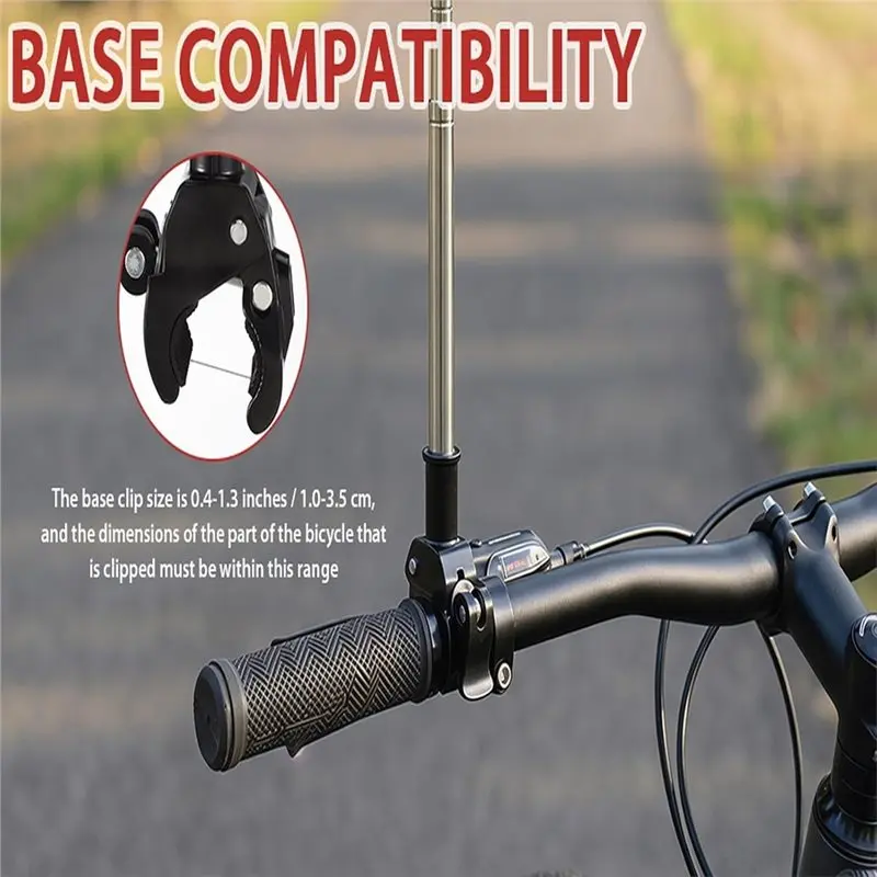 DT42-For Motorcycle Golf Cart ATV Wheelchair Dirt Bike Compatible 2-Pack 51 Inch Adjustable Flag Pole With Clamps, Flagpole