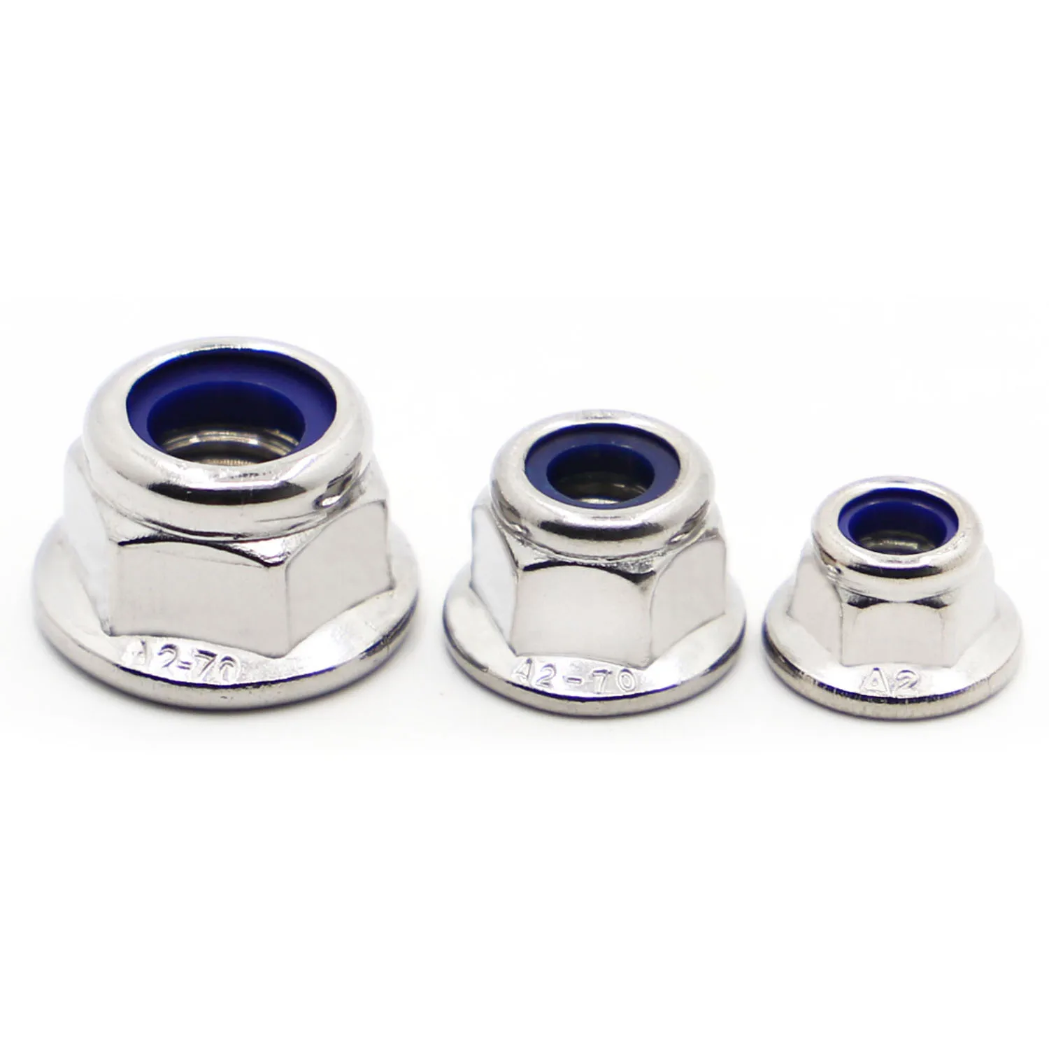 

304 A2-70 Stainless Steel Self-locking Nylock Locknut Hex Nylon Insert Lock Flange Nut M3 M4 M5 M6 M8 M10 M12