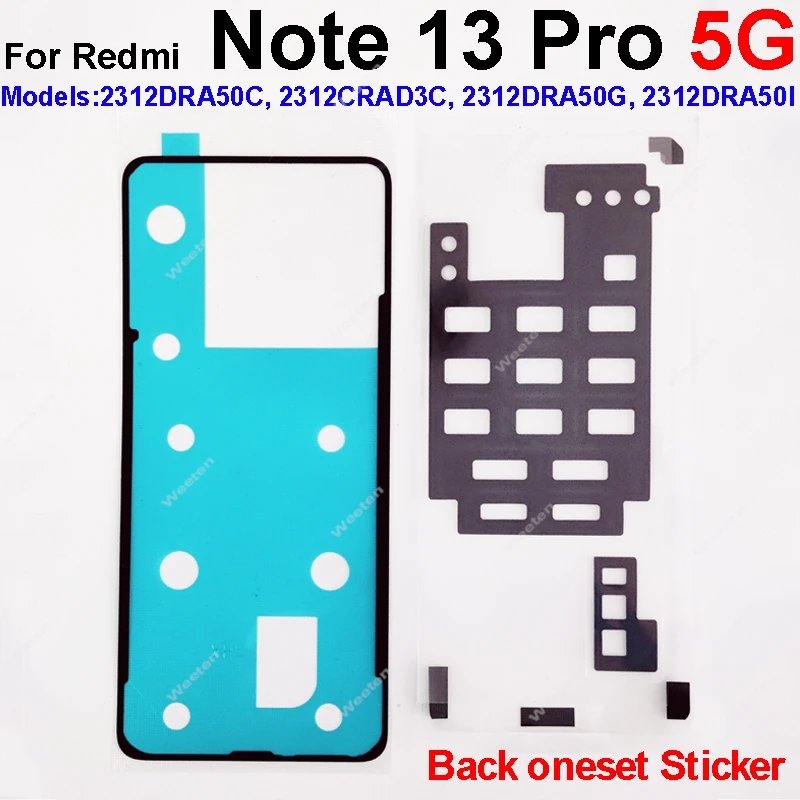 Back Battery Cover Adhesive Sticker For Xiaomi Redmi Note 13 Pro 4G 5G Discovery Turbo Back Housing Adhesive Tape Repair Parts