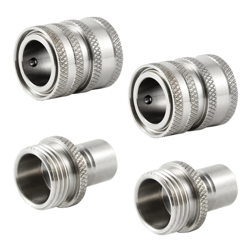 Garden Hose Quick Connect Stainless Steel Water Hose Connector 3/4 Inch GHT Quick Release Connector For Lawn Sprinklers