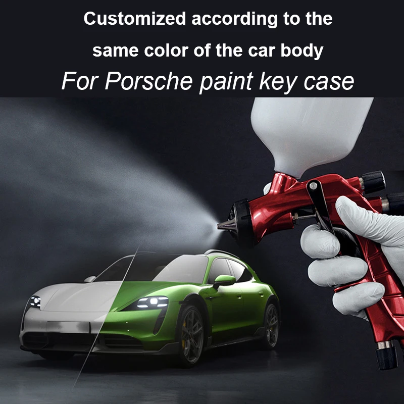 NEW1 Car Key Paint Case Bordeaux Red Shell Replacement For Porsche Cayenne Mancan Panamera 911 718 Boxster Cayman Taycan 2010-20